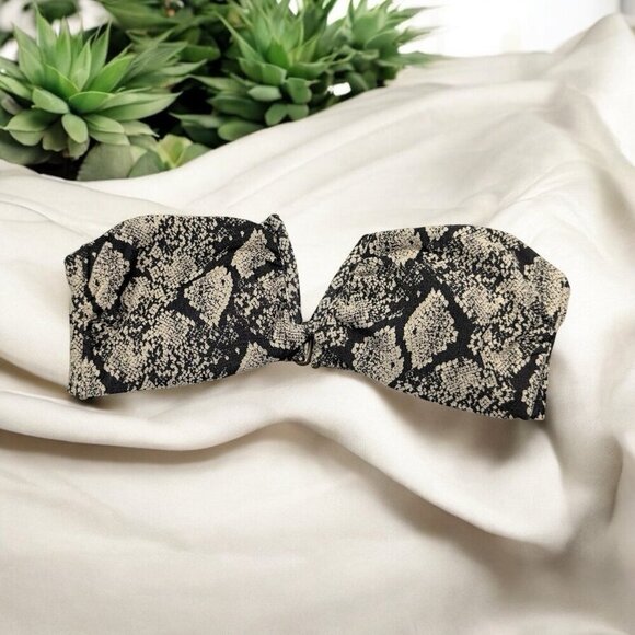 Andie Swim Top Bandeau The Scala Top In Snakeskin Size Small Summer Pool Swim - Picture 2 of 9